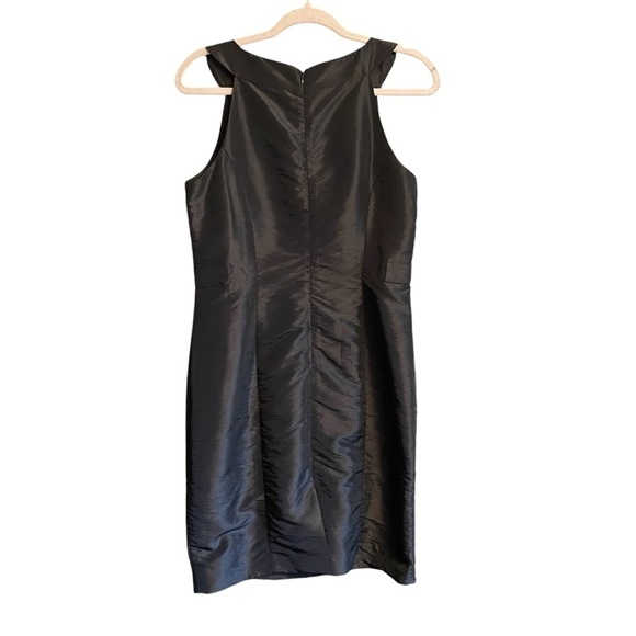 Jacob Little Black Dress-Yoke Neckline-Zip Back-Matte Satin Look-Size 9/10 - Picture 2 of 10